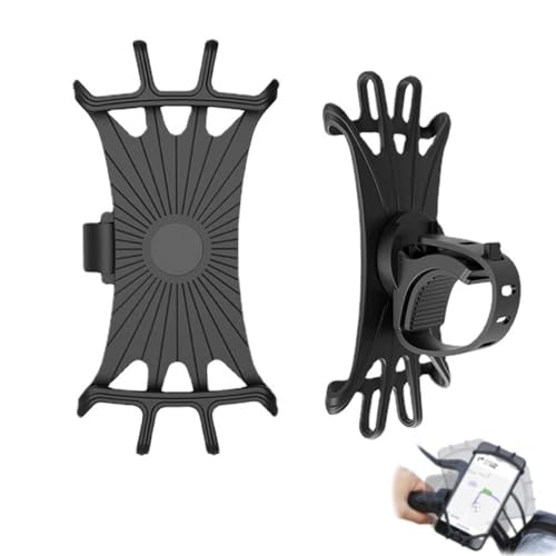 360° Drehung Halterung handy fahrrad, Motorrad Lenker Halterung Zubehör,Silikon Universal Fahrrad Telefonhalterung Kompatibel mit verschiedenen Marken von Handys von LLGSDLL