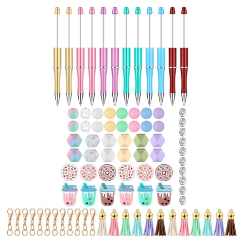 LLHCF 100-teiliges Kugelschreiber-Set mit Perlen, Haken und Quasten, Schulschreibwaren LLHCF 100-teiliges Kugelschreiber-Set mit Perlen, Haken und Quasten, Schulschreibwaren von LLHCF