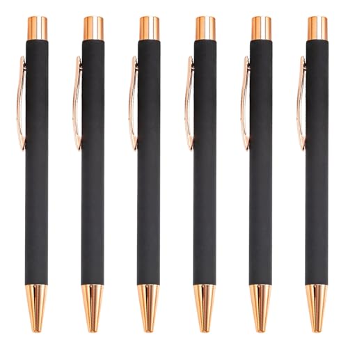 LLHCF 6 x 1,0 mm einziehbarer Kugelschreiber, Metallstift, glattes Schreiben, Stift für Büro, Schule, Klassenzimmer von LLHCF