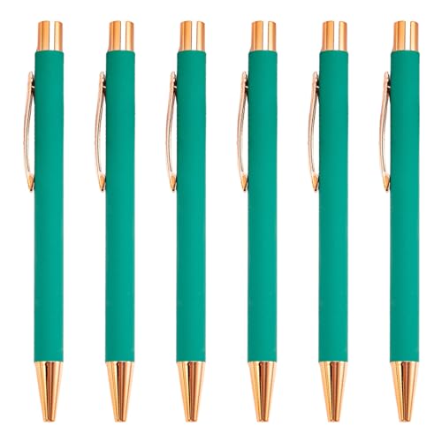 LLHCF 6 x 1,0 mm einziehbarer Kugelschreiber, Metallstift, glattes Schreiben, Stift für Büro, Schule, Klassenzimmer von LLHCF