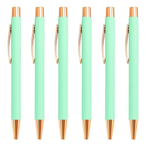 LLHCF 6 x 1,0 mm einziehbarer Kugelschreiber, Metallstift, glattes Schreiben, Stift für Büro, Schule, Klassenzimmer von LLHCF