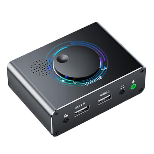 USB-Adapter, externe Soundkarte mit 3,5-mm-Kopfhörer-Mikrofon, Lautstärkeregler, USB-2.0-Adapter für Laptop und PC USB-Adapter, externe Soundkarte mit 3,5-mm-Kopfhörer-Mikrofon, Lautstärkeregler, USB-2.0-Adapter für Laptop und PC von LLHCF