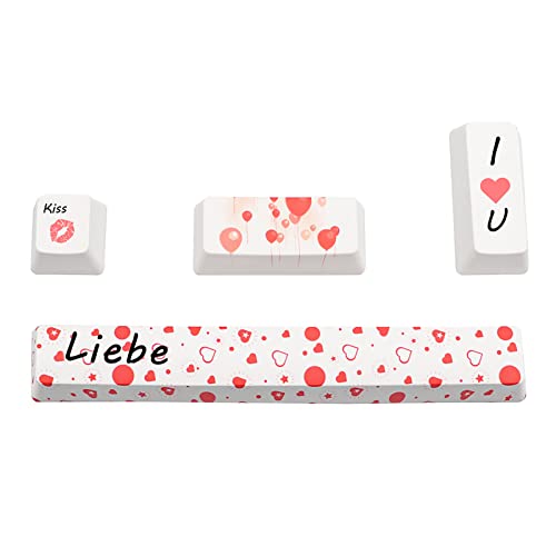 4 Stück PBT Fünf-Seiten-Farbstoff-Subbed OEM-Profil-Tastenkappen für mechanische Tastatur Gateron Outemu MX von LLINthy