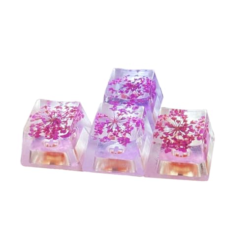 4 x Epoxid-transparente Blätter, trockene Blumen, Tastenkappen, Papier, Kreuze, Achsen, mechanische Tastaturen, Tastenkappen-Zubehör 4 x Epoxid-transparente Blätter, trockene Blumen, Tastenkappen, Papier, Kreuze, Achsen, mechanische Tastaturen, Tastenkappen-Zubehör von LLINthy