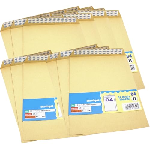 50 Stück Briefumschläge a 4 selbstklebende Briefumschläge braun Papierumschlag Versandtasche groß Umschlag von LLINthy