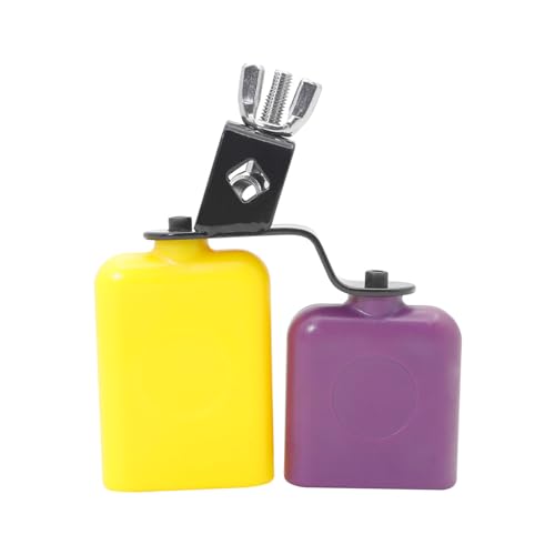 Bicolor Cowbell für Schlagzeug, hohe und niedrige Töne, doppelt montierte Glocken, Größe Noisemaker Percussion Musikinstrumente Bicolor Cowbell für Schlagzeug, hohe und niedrige Töne, doppelt montierte Glocken, Größe Noisemaker Percussion Musikinstrumente von LLINthy