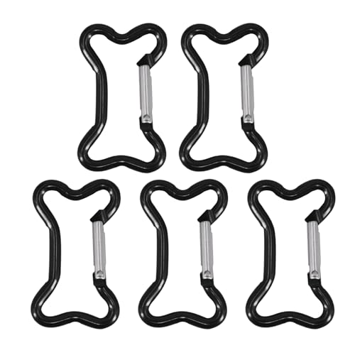 Federverschlüsse in Knochenform, Aluminiumlegierung, Karabinerhaken, Schlüsselanhänger, Metall-Karabiner, Schlüsselanhänger, Schnalle, Hardware, 5 Stück von LLINthy