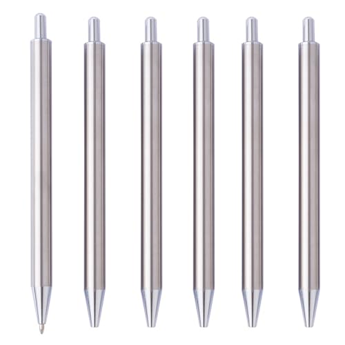 LLINthy 6 Stück Büro-Unterzeichnungsstift, einziehbarer Kugelschreiber, Business-Stift, Metall-Kugelschreiber, schreiben Sie reibungslos von LLINthy