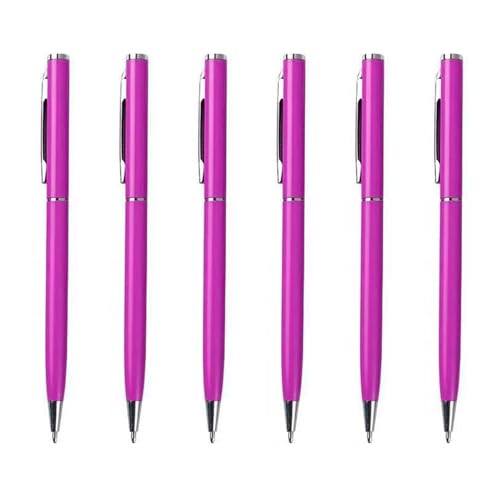 LLINthy 6 Stück Metall-Kugelschreiber, Büro, Signierstift, nachfüllbar, reibungsloses Schreiben, Business-Stift von LLINthy