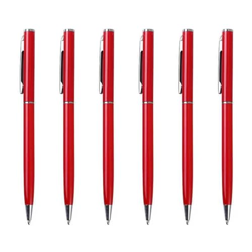 LLINthy 6 Stück Metall-Kugelschreiber, Büro, Signierstift, nachfüllbar, reibungsloses Schreiben, Business-Stift von LLINthy
