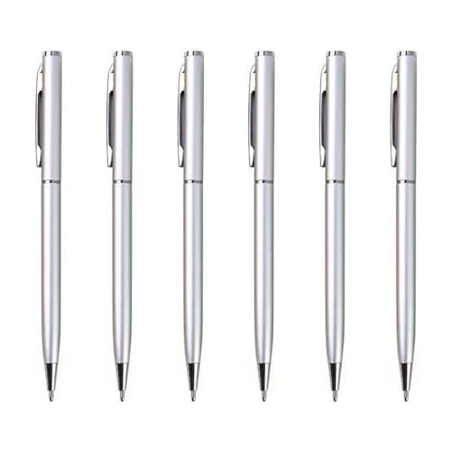 LLINthy 6 Stück Metall-Kugelschreiber, Büro, Signierstift, nachfüllbar, reibungsloses Schreiben, Business-Stift von LLINthy