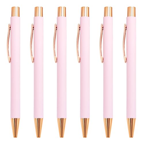 LLINthy 6 x 1,0 mm Kugelschreiber, einziehbarer Kugelschreiber, Journaling-Stift, glattes Schreibwaren, Zubehör zum Schreiben von LLINthy