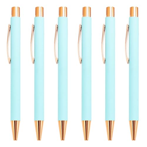 LLINthy 6 x 1,0 mm Kugelschreiber, einziehbarer Kugelschreiber, Journaling-Stift, glattes Schreibwaren, Zubehör zum Schreiben von LLINthy