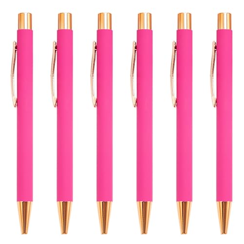 LLINthy 6 x 1,0 mm Kugelschreiber, einziehbarer Kugelschreiber, Journaling-Stift, glattes Schreibwaren, Zubehör zum Schreiben von LLINthy