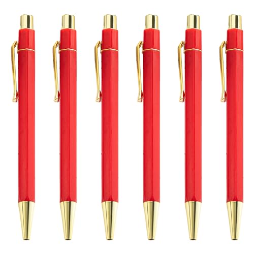 LLINthy 6 x 1,0 mm Ölschreiber, einziehbarer Kugelschreiber, Business-Stift, glattes Schreiben, Schulbedarf, Schreibwaren zum Schreiben von LLINthy
