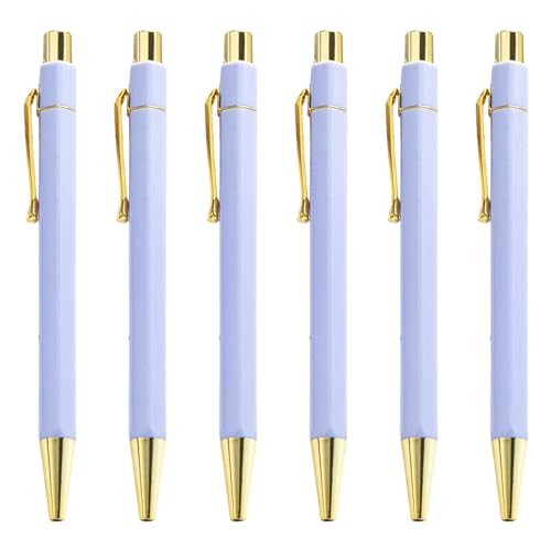 LLINthy 6 x 1,0 mm Ölschreiber, einziehbarer Kugelschreiber, Business-Stift, glattes Schreiben, Schulbedarf, Schreibwaren zum Schreiben von LLINthy