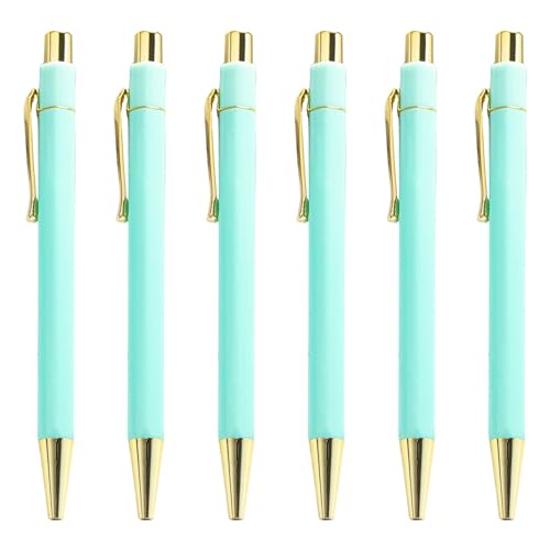 LLINthy 6 x 1,0 mm Ölschreiber, einziehbarer Kugelschreiber, Business-Stift, glattes Schreiben, Schulbedarf, Schreibwaren zum Schreiben von LLINthy