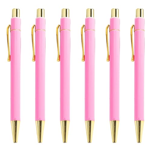 LLINthy 6 x 1,0 mm Ölschreiber, einziehbarer Kugelschreiber, Business-Stift, glattes Schreiben, Schulbedarf, Schreibwaren zum Schreiben von LLINthy