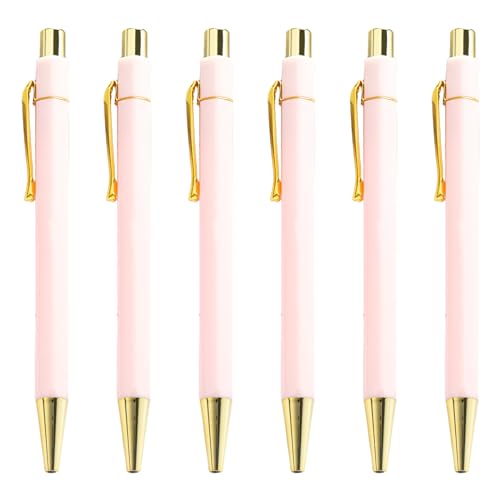 LLINthy 6 x 1,0 mm Ölschreiber, einziehbarer Kugelschreiber, Business-Stift, glattes Schreiben, Schulbedarf, Schreibwaren zum Schreiben von LLINthy