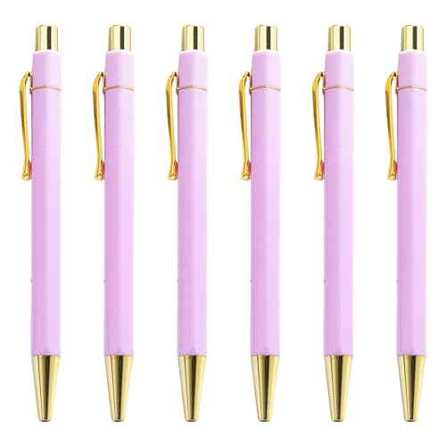 LLINthy 6 x 1,0 mm Ölschreiber, einziehbarer Kugelschreiber, Business-Stift, glattes Schreiben, Schulbedarf, Schreibwaren zum Schreiben von LLINthy