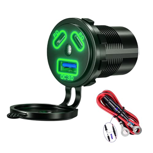 LLINthy Kfz-Ladebuchse PD45W Doppel Typ C Auto Ladebuchse mit zusätzlichem 18W USB-Anschluss für 12-24V Fahrzeuge LLINthy Kfz-Ladebuchse PD45W Doppel Typ C Auto Ladebuchse mit zusätzlichem 18W USB-Anschluss für 12-24V Fahrzeuge von LLINthy