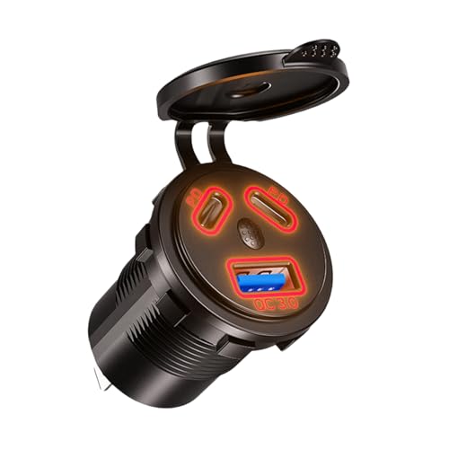 LLINthy Kfz-Ladebuchse PD45W Doppel Typ C Auto Ladebuchse mit zusätzlichem 18W USB-Anschluss für 12-24V Fahrzeuge LLINthy Kfz-Ladebuchse PD45W Doppel Typ C Auto Ladebuchse mit zusätzlichem 18W USB-Anschluss für 12-24V Fahrzeuge von LLINthy