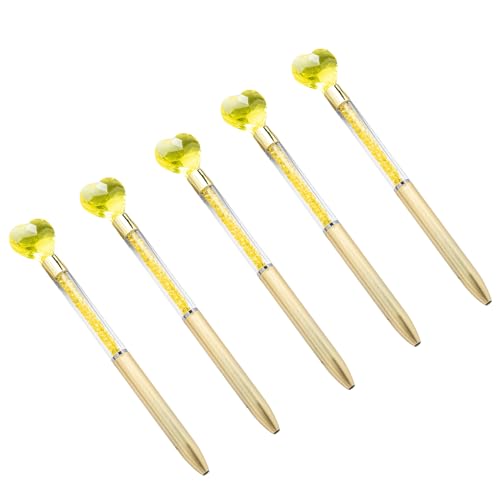LLINthy Kugelschreiber in Herzform, dekorativer Stift, 1,0 mm, Kristall-Kugelschreiber, Schulbedarf, 5 Stück LLINthy Kugelschreiber in Herzform, dekorativer Stift, 1,0 mm, Kristall-Kugelschreiber, Schulbedarf, 5 Stück von LLINthy