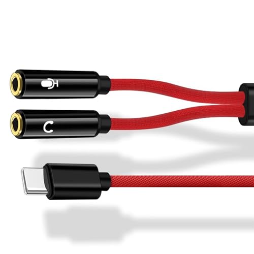 LLINthy Typ-C Y-förmiges Splitterkabel mit Mikrofon, 3,5-mm-Kopfhöreranschlüsse für Tonübertragung LLINthy Typ-C Y-förmiges Splitterkabel mit Mikrofon, 3,5-mm-Kopfhöreranschlüsse für Tonübertragung von LLINthy