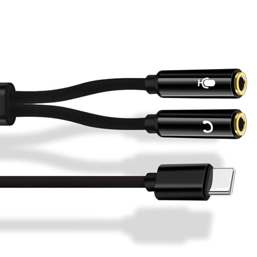 LLINthy Typ-C Y-förmiges Splitterkabel mit Mikrofon, 3,5-mm-Kopfhöreranschlüsse für Tonübertragung LLINthy Typ-C Y-förmiges Splitterkabel mit Mikrofon, 3,5-mm-Kopfhöreranschlüsse für Tonübertragung von LLINthy