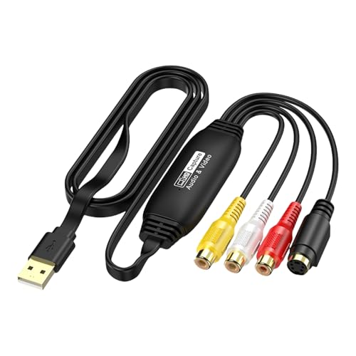 Plug-and-Play-USB-Videoerfassungsgerät, USB-2.0-Karten-Adapterkabel zur Konvertierung analoger Videos auf PC, Laptop Plug-and-Play-USB-Videoerfassungsgerät, USB-2.0-Karten-Adapterkabel zur Konvertierung analoger Videos auf PC, Laptop von LLINthy