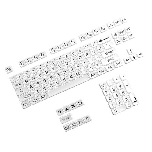 Tastenkappen-Set mit 113 Tasten, XDA-Höhe, mit schwarzen Schriften für mechanische Tastaturen, verbessert das Tippen von LLINthy