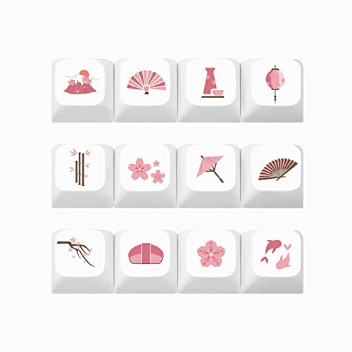 Tokyo Story Mechanische Tastatur-Tastenkappen, 12 Stück, XDA-Profil-Farbstoff-Sub für Schlüssel für CherryMX 64 84 96 von LLINthy