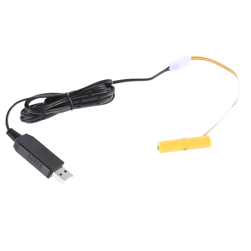 USB-Batterie-Eliminatoren-Netzteil-Adapter, 4 Stück, 1,5 V LR03-Batterien, Ersatz für LED-Lichtuhren von LLINthy