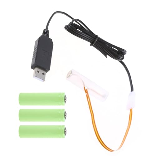 USB-Batterie-Stromversorgungsadapter, 4 Stück, 1,5 V LR6-Batterien, Ersatz für LED-Lichtuhren USB-Batterie-Stromversorgungsadapter, 4 Stück, 1,5 V LR6-Batterien, Ersatz für LED-Lichtuhren von LLINthy