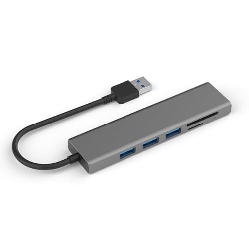 USB-Hubs, Aluminium, 4-Port-Verlängerung, kleiner USB-Adapter, Metall, 4-Port-Erweiterung, 113,41 mm Länge, einfach zu transportieren, für Computer USB-Hubs, Aluminium, 4-Port-Verlängerung, kleiner USB-Adapter, Metall, 4-Port-Erweiterung, 113,41 mm Länge, einfach zu transportieren, für Computer von LLINthy