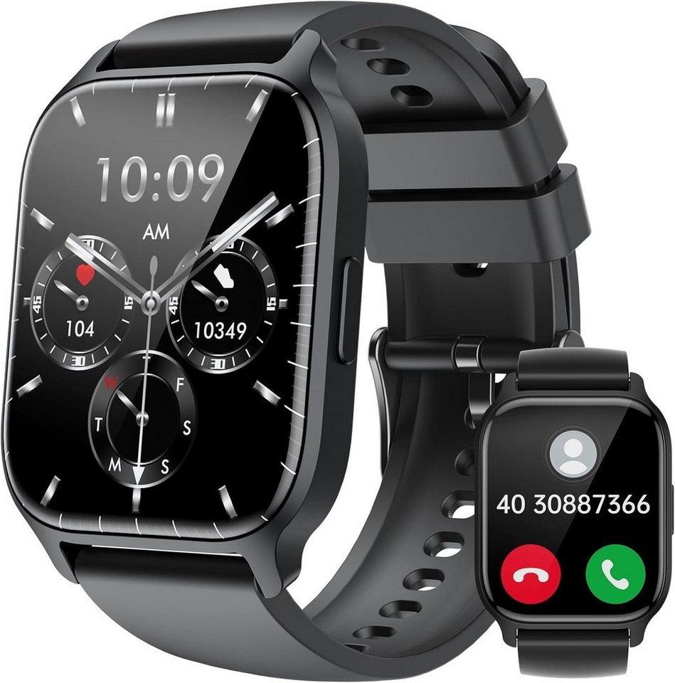 LLKBOHA Smartwatch (1,85 Zoll, Android iOS), uhr mit Telefonfunktion Touchscreen 112+ Sportmodi IP68 wasserdichte von LLKBOHA