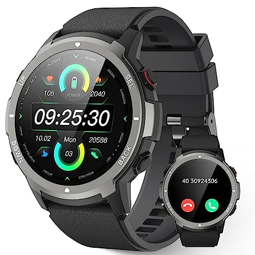 LLKBOHA Smartwatch Damen Herren mit Telefonfunktion-1,39 Zoll Touchscreen, IP68 Wasserdicht mit Herzfrequenz, SpO2, Schlafmonitor, Smart Watch für iOS und Android von LLKBOHA