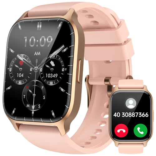 LLKBOHA Smartwatch Damen mit Telefonfunktion – 1,85 Zoll Touchscreen Smart Watch, 112+ Sportmodi IP68 wasserdichte mit Schrittzähler, SchlafüBerwachung, SpO2, für Android/IOS von LLKBOHA