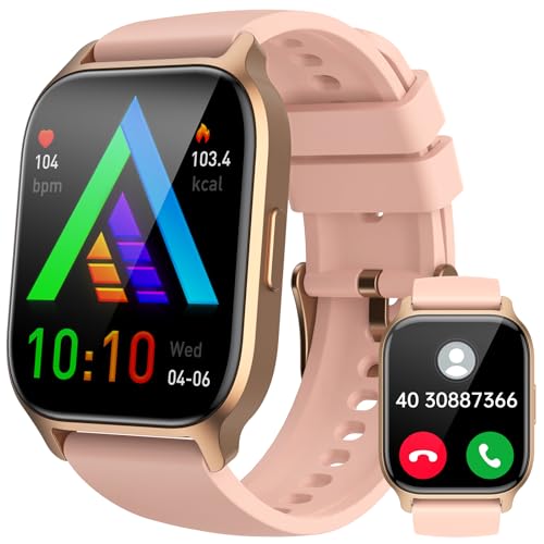 LLKBOHA Smartwatch Damen mit Telefonfunktion – 1,85 Zoll Touchscreen Smart Watch, 112+ Sportmodi IP68 wasserdichte mit Schrittzähler, SchlafüBerwachung, SpO2, für Android/IOS von LLKBOHA