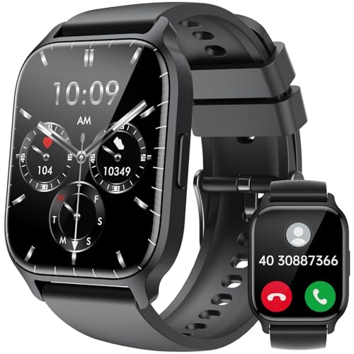 LLKBOHA Smartwatch Herren Damen mit Telefonfunktion – 1,85 Zoll Touchscreen Smart Watch, 112+ Sportmodi IP68 wasserdichte mit Schrittzähler, SchlafüBerwachung, SpO2, für Android/IOS von LLKBOHA