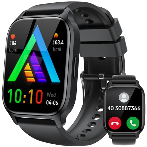 LLKBOHA Smartwatch Herren mit Telefonfunktion – 1,85 Zoll Touchscreen Smart Watch, 112+ Sportmodi IP68 wasserdichte mit Schrittzähler, SchlafüBerwachung, SpO2, für Android/IOS von LLKBOHA