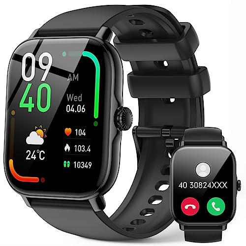 Smartwatch-Herren-Damen-mit-Telefonfunktion - 1,85 Zoll Touchscreen Smart Watch, 111+ Sportmodus,IP68 Wasserdicht Fitnessuhr mit Herzfrequenzmonitor Schlafmonitor Schrittzähler für iOS Android von LLKBOHA