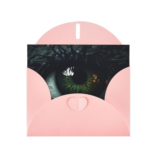 LLKGOT Bilder-Grußkarte mit Augen im Dunkeln, hochwertiges Perlglanz-Papier, doppelseitiges Perlmutt-Design von LLKGOT
