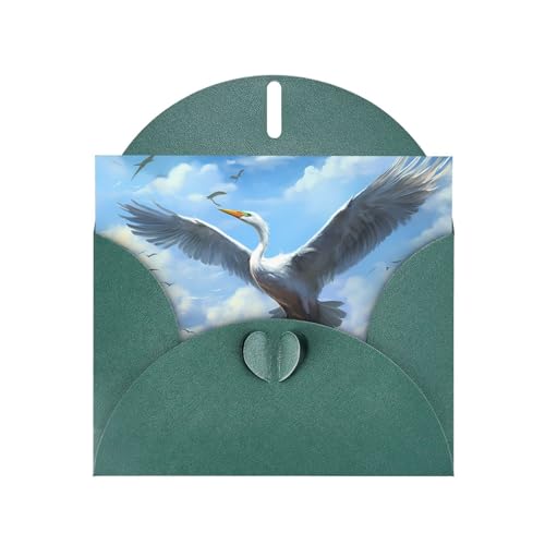 LLKGOT Egrets Taking Off Bilder-Grußkarte – Premium-Perlglanz-Papier, doppelseitiges Perlglanz-Design von LLKGOT