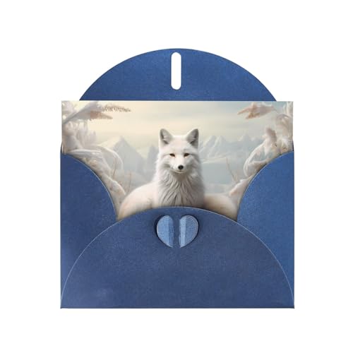 LLKGOT Elegante Grußkarte mit weißem Fuchs – Premium-Perlglanz-Papier, doppelseitiges Perlmutt-Design LLKGOT Elegante Grußkarte mit weißem Fuchs – Premium-Perlglanz-Papier, doppelseitiges Perlmutt-Design von LLKGOT