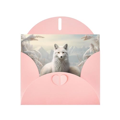 LLKGOT Elegante Grußkarte mit weißem Fuchs – Premium-Perlglanz-Papier, doppelseitiges Perlmutt-Design LLKGOT Elegante Grußkarte mit weißem Fuchs – Premium-Perlglanz-Papier, doppelseitiges Perlmutt-Design von LLKGOT