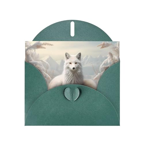LLKGOT Elegante Grußkarte mit weißem Fuchs – Premium-Perlglanz-Papier, doppelseitiges Perlmutt-Design LLKGOT Elegante Grußkarte mit weißem Fuchs – Premium-Perlglanz-Papier, doppelseitiges Perlmutt-Design von LLKGOT