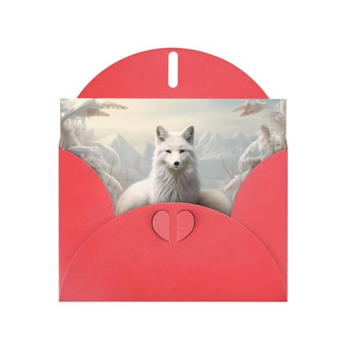 LLKGOT Elegante Grußkarte mit weißem Fuchs – Premium-Perlglanz-Papier, doppelseitiges Perlmutt-Design LLKGOT Elegante Grußkarte mit weißem Fuchs – Premium-Perlglanz-Papier, doppelseitiges Perlmutt-Design von LLKGOT