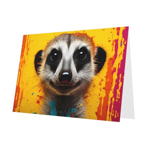 LLKGOT Erdmännchen-Bild-Grußkarte – Premium-Perlglanz-Papier, doppelseitiges Perlmutt-Design LLKGOT Erdmännchen-Bild-Grußkarte – Premium-Perlglanz-Papier, doppelseitiges Perlmutt-Design von LLKGOT