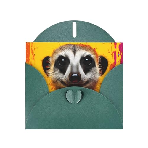 LLKGOT Erdmännchen-Bild-Grußkarte – Premium-Perlglanz-Papier, doppelseitiges Perlmutt-Design von LLKGOT